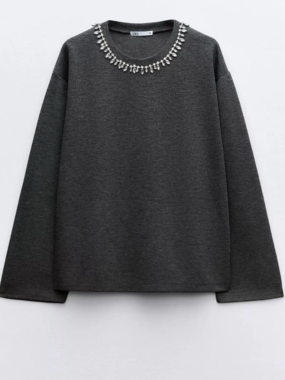 Zara embellished collared sweater small NWT